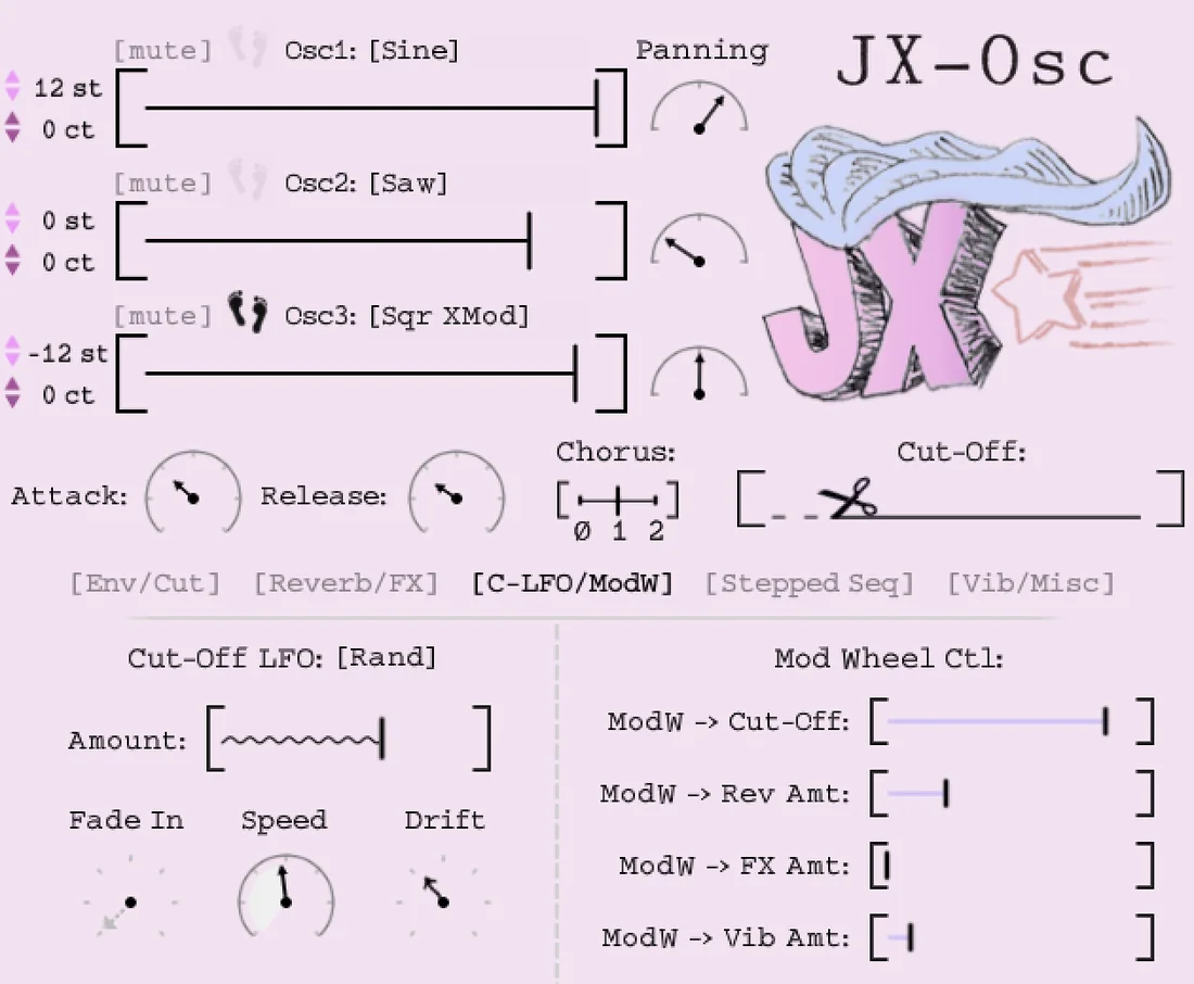 The Cut-Off LFO and mod-wheel command center