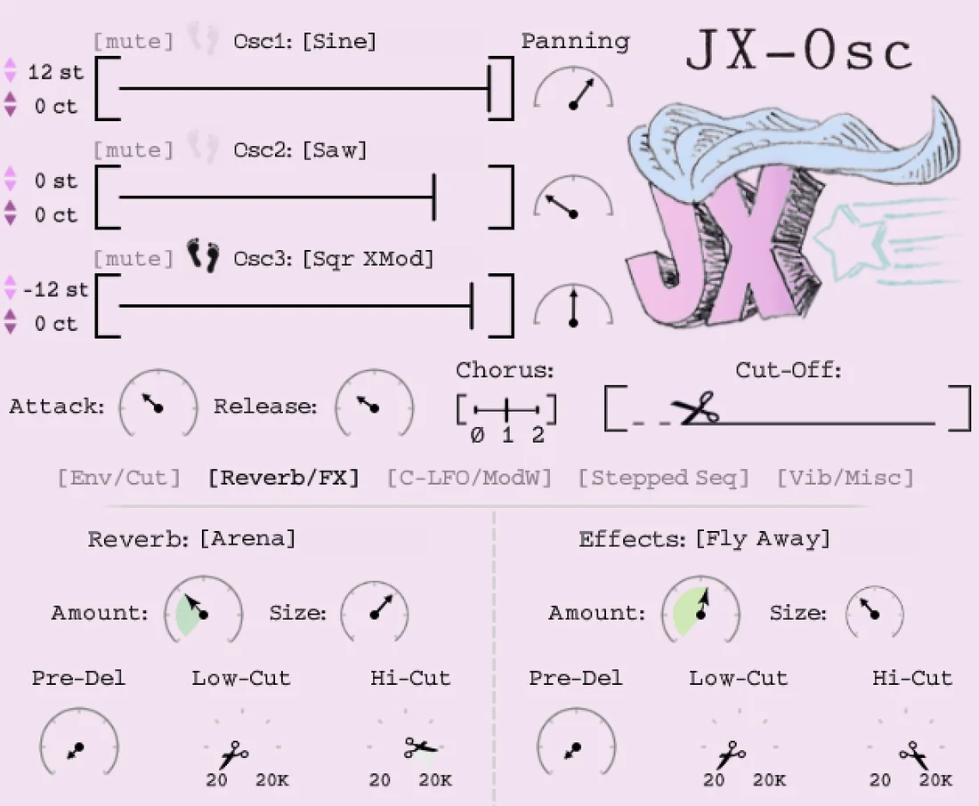 The Reverb/FX page: 30 convolution spaces