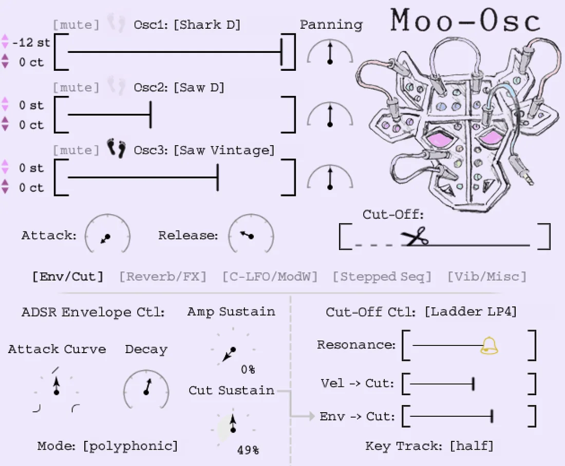 Moo-Osc's hand-drawn interface