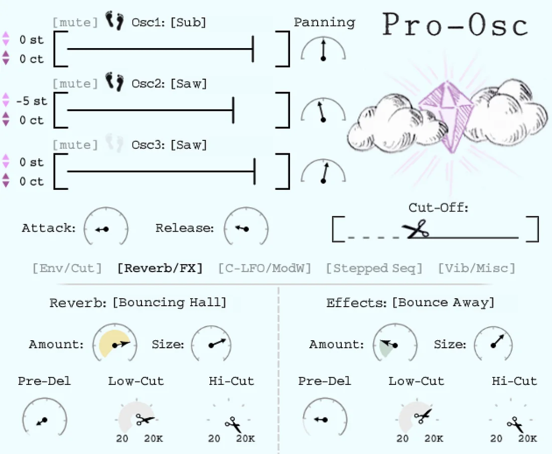The Reverb/FX page: 30 convolution spaces
